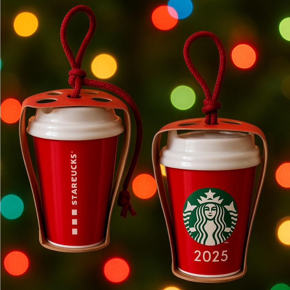 NWT 2 LEFT! Authentic Starbucks Red and White Cup Ornaments price for EACH.